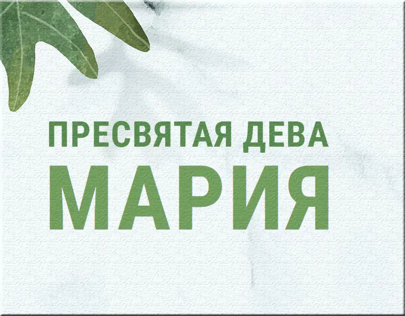 Пресвятая Дева Мария